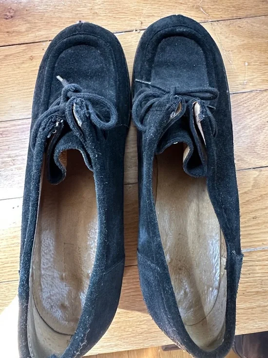 Vintage J. Crew Black Suede Lace-Up Block Heel shoes - Picture 6 of 15